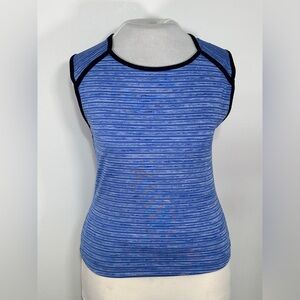 Moret Ultra Blue Womens Athletic Tank Top Striped Size Large